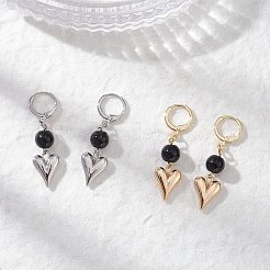 Серьги-кольца с кисточками в форме сердца из сплава&nbsp;EJEW-JE06659