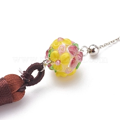 Regalo segnalibro in metallo con decorazioni grandi pendenti in nappa di poliestere&nbsp;AJEW-JK00167-04