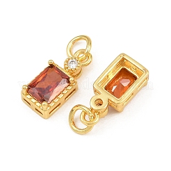 Messing ebnen Zirkonia Charms&nbsp;CU-CBA3D67-07G-07