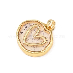 Подвески из прозрачной эпоксидной смолы из латуни&nbsp;KK-B163-01G-02