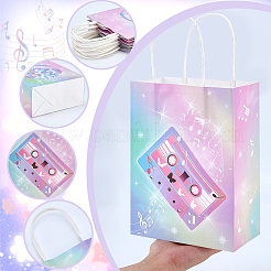 24 Stück Tragetasche aus Papier in Regenbogenfarben mit Musikmotiven&nbsp;ABAG-PH0001-83