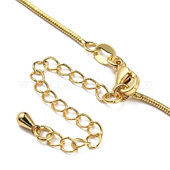 Collane da donna con catena a serpente rotonda in ottone placcato di lunga durata&nbsp;NJEW-G105-03G
