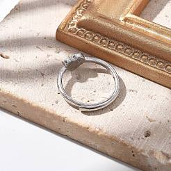 Регулируемые кольца для женщин с микропаве из латуни и кубическими цирконами&nbsp;LS-RJEW-U032-05P