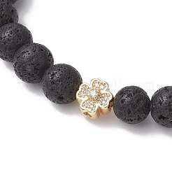 Круглые бусины из натуральной лавы&nbsp;BJEW-JB11829