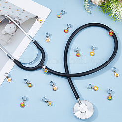 24 pendentif stéthoscope en alliage émaillé de tournesol&nbsp;HJEW-DC00158
