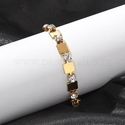 Bracciali a catena con strass in acciaio inossidabile 304 per donna&nbsp;BJEW-F488-26B-G