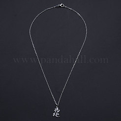 Collane con ciondolo in acciaio inossidabile 201 anti-ossidazione&nbsp;NJEW-S105-JN554-40-1
