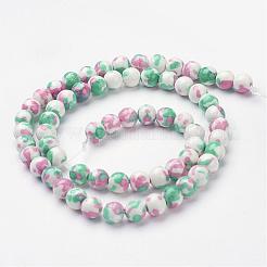 Chapelets de perles en jade de océan blanc synthétique&nbsp;G-J350-6mm-06