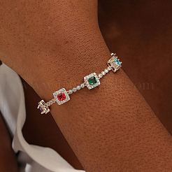 Женские теннисные браслеты с разноцветными циркониями&nbsp;XZ3226-1
