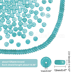 Окрашенные природные белый нефрит бисер пряди&nbsp;G-NB0002-70