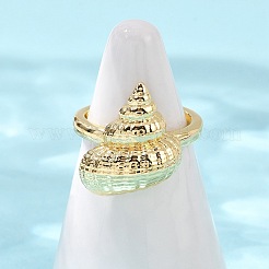 Латунные манжеты с океанской тематикой&nbsp;RJEW-C135-01G-04