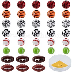 320 kit de fabrication de bracelets de perles de sport en acrylique de style artisanal de 8 styles&nbsp;MACR-PA0001-49