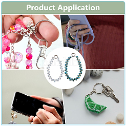 4 шт. 2-х цветные стеклянные бусины для мобильных ремешков&nbsp;HJEW-DR00232