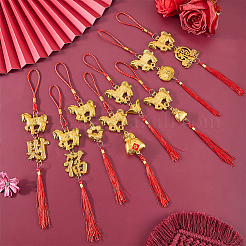 32 pendentif décoratif en plastique représentant un cheval&nbsp;HJEW-WR0001-27