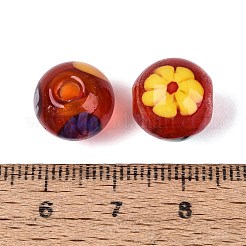 Handgemachte Millefiori Glas runde Perlen&nbsp;LA-N001-01C-13MM