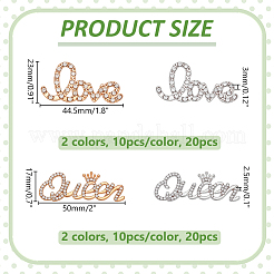 40 Stück 4 Stile Legierung Strass Cabochons&nbsp;FIND-WR0012-98