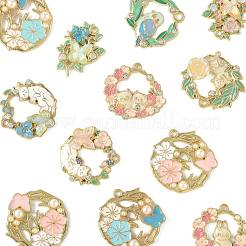 20pcs 10 styles de pendentifs en émail en alliage&nbsp;ENAM-FS0004-09