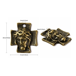 Croce in lega stile tibetano con pendenti in lega gesù per gioielli pasquali&nbsp;MLF10674Y-NF