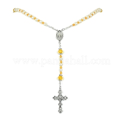 Collier de perles de chapelet de perles de verre&nbsp;NJEW-TA00082-04