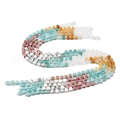 Natürlich gefärbte weiße Jade- & Quarzkristall- & Howlith- & gelbe Aventurin- & Rhodonit-Perlenstränge&nbsp;G-H333-03D