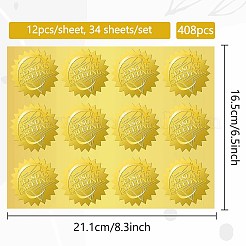34 Blatt selbstklebende Aufkleber mit Goldfolienprägung&nbsp;DIY-WH0509-046
