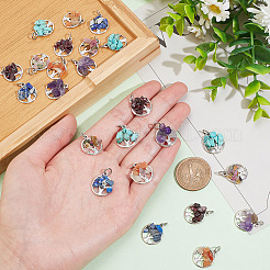 4 комплект подвесок из натурального и синтетического камня в смешанном стиле&nbsp;FIND-AR0004-36