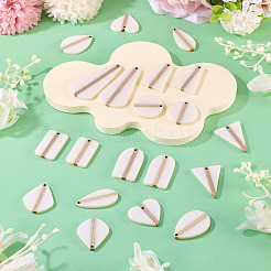 20шт. 10 комплекта подвесок из непрозрачной смолы и дерева&nbsp;RESI-TA0004-63B