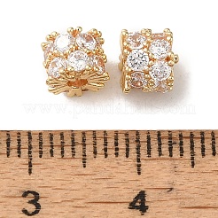 Placcatura a cremagliera in ottone con pavé di perle di zirconia cubica trasparenti&nbsp;KK-M285-30A-G