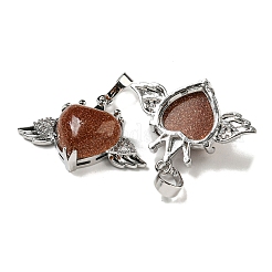 Синтетический золотой камень с подвесками из прозрачного кубического циркония&nbsp;G-G133-02P-27