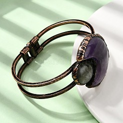 Natürliche Amethyst- und Labradorit-Armreifen für Damen&nbsp;BJEW-A043-01R-03