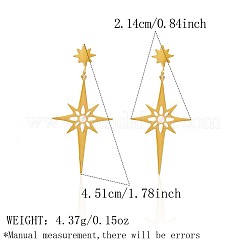 Boucles d'oreilles pendantes à clous en acier inoxydable 304 serties de micro-pavés de zirconiums cubiques&nbsp;WGB439E-01