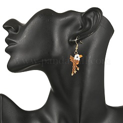 5 пара серег-подвесок в виде птиц из бисера из стекла Miyuki 304 из нержавеющей стали&nbsp;EJEW-MZ00555