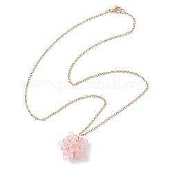 Handgefertigte Glasperlen-Sternanhänger 304 Edelstahl-Kabelkette Halsketten für Frauen&nbsp;NJEW-MZ00118-01