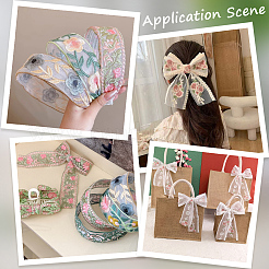 4.9~5 ярд полиэстеровой органзы с вышивкой и цветочной отделкой&nbsp;OCOR-CY0001-15A