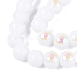 Chapelets de perles en verre opaque électrolytique&nbsp;EGLA-Q132-6MM-01C-01