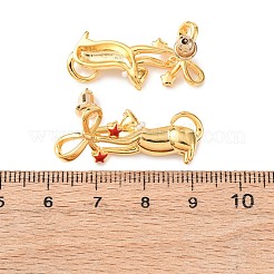 Серьги-гвоздики с подвесками в форме кошки&nbsp;EJEW-F401-02G