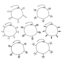 7 x Charm-Armband aus Legierung.&nbsp;BJEW-JB13656