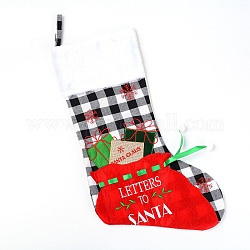 Рождественские носки подарочные пакеты, для рождественских украшений, слово буквы Санта, красочный, 53x26x0.7 см