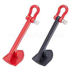 AHANDMAKER 2 Sets 2 Colors Alloy Capstan Ground Anchor, Trailer Anchor, Red & Black, Mixed Color, 44x18x24mm, Hole: 3mm, 1set/color