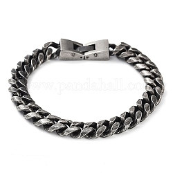 304 bracelets à maillons cubains en acier inoxydable pour hommes et femmes, gunmetal, 8-1/2 pouce (21.7 cm)