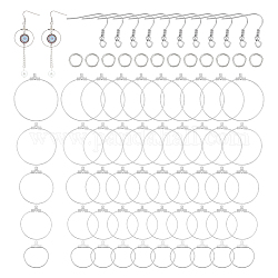 Kit de fabrication de boucles d'oreilles goutte de cercle bricolage unicraftale, y compris 304 pendentifs en acier inoxydable et crochets de boucle d'oreille et anneaux de saut, couleur inoxydable, 170 pcs / boîte