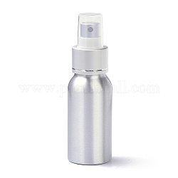 Botellas de spray recargables de aluminio, Con rociador fino y tapa antipolvo, columna, Platino, 3.5x11.4 cm, agujero: 17.5 mm, capacidad: 50ml (1.69fl. oz)