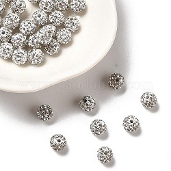 Pave bolas de discoteca, Abalorios de Diamante de imitación de arcilla polímero, Grado A, cristal, pp9 (1.5 mm), 1.6mm, agujero: 6 mm