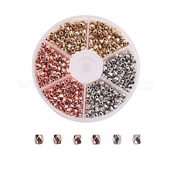 CCB perles en plastique, facette, tambour, couleur mixte, 4x3.5mm, Trou: 1.5mm, 300 pcs /sachet , 1bag / couleur, 3 couleurs, 900 pcs / boîte