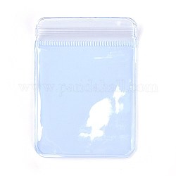 Sacs rectangulaires en PVC à fermeture à glissière, sacs d'emballage refermables, sac auto-scellant, bleu clair, 6x4 cm, épaisseur unilatérale : 4.5 mil (0.115 mm)