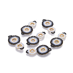 Miyuki & toho link di perline giapponesi fatti a mano, modello telaio, cucurbita, colorato, 32~33x17x1.5~2mm, Foro: 2 mm