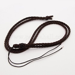 Плетеное колье из нейлонового шнура, кокосового коричневый, 24.8 дюйм~25.5 дюймаx3 мм