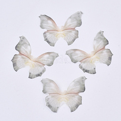 Polyester Fabric Wings Crafts Decoration, for DIY Jewelry Crafts Earring Necklace Hair Clip Decoration, Butterfly Wing, Slate Gray, 27x32mm