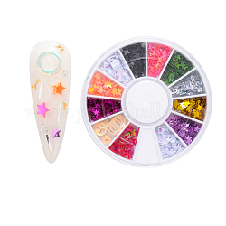 Lentejuelas de plástico / paillette, decoraciones de uñas, anillo y estrella y paraguas y corazón, color mezclado, 1.5~6x2.5~6x0.2mm