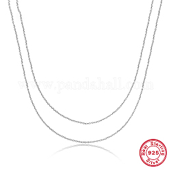 925 двойное колье из чистого серебра, ожерелья, серебряные, 19.69 дюйм (50 см)